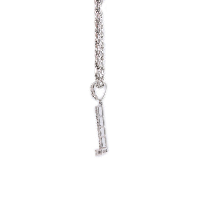 925 Silver Natural 0.15 CTW Diamond Initial Alphabet "L" Pendant 2g Unisex Charm - Elite Jewelers - Charms & Pendants