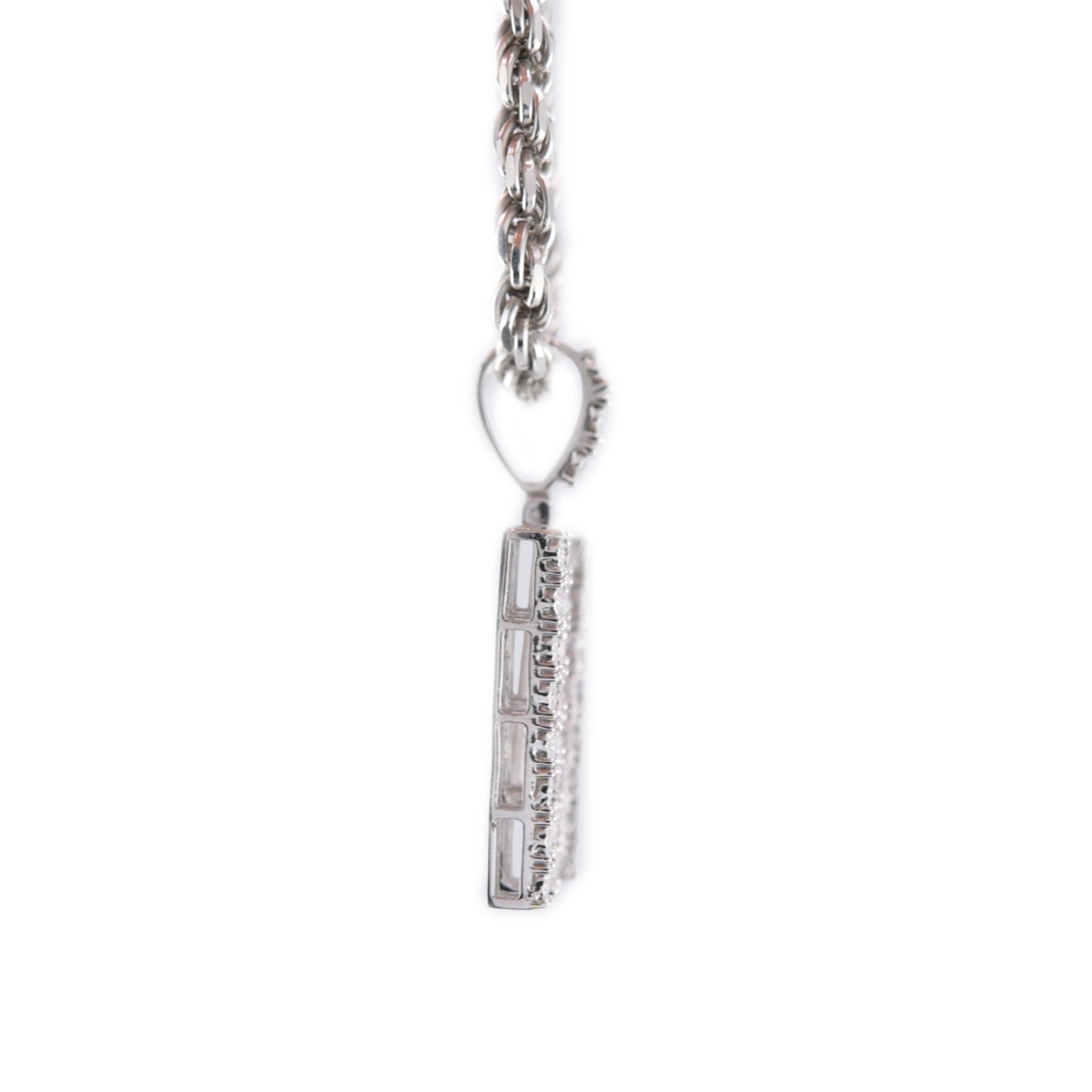 925 Silver Natural 0.15 CTW Diamond Initial Alphabet "M" Pendant 2g Unisex Charm - Elite Jewelers - Charms & Pendants