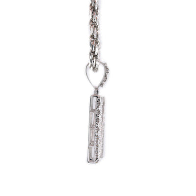925 Silver Natural 0.15 CTW Diamond Initial Alphabet "M" Pendant 2g Unisex Charm - Elite Jewelers - Charms & Pendants