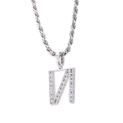 925 Silver Natural 0.15 CTW Diamond Initial Alphabet "N" Pendant 2g Unisex Charm - Elite Jewelers - Charms & Pendants