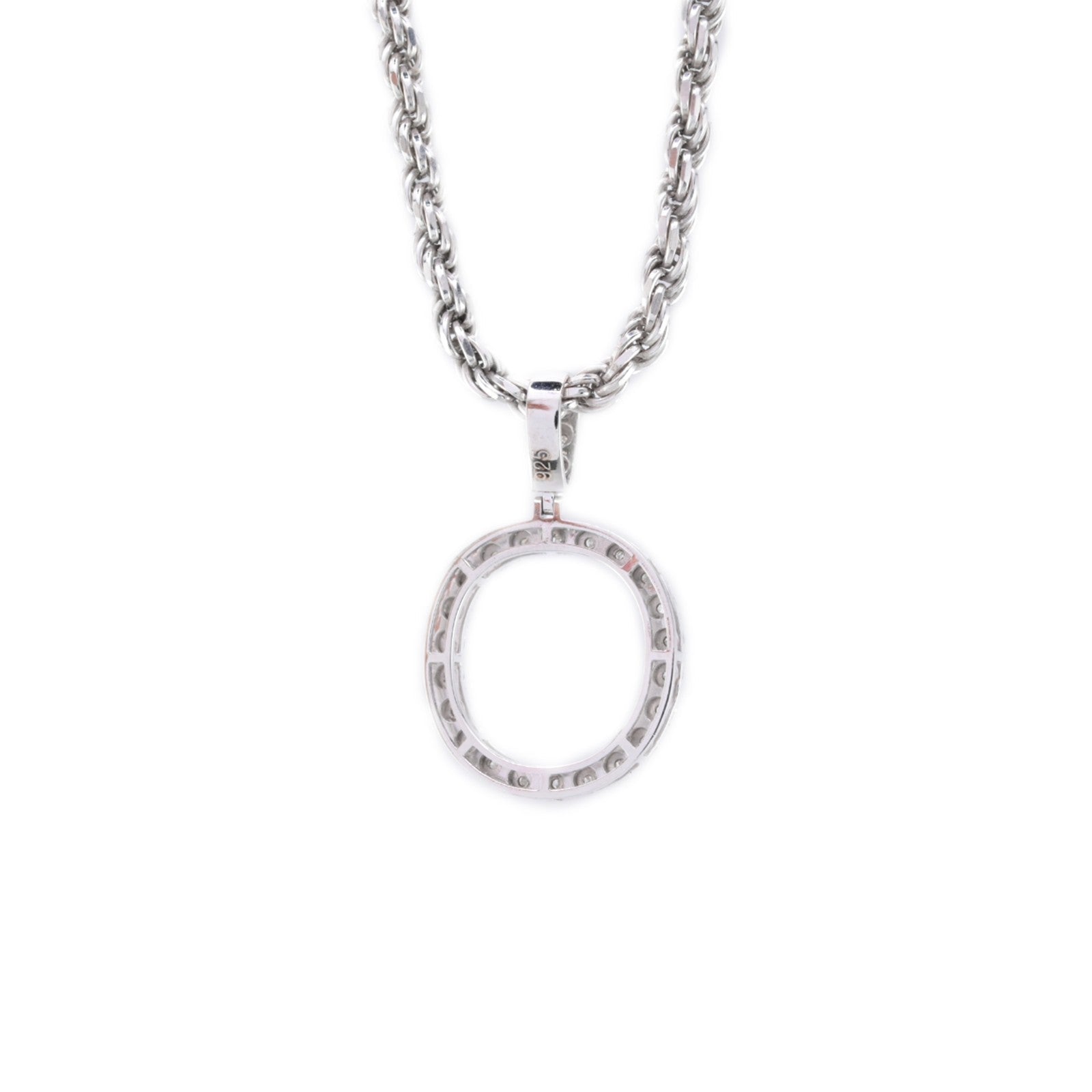 925 Silver Natural 0.15 CTW Diamond Initial Alphabet "O" Pendant 2g Unisex Charm - Elite Jewelers - Charms & Pendants