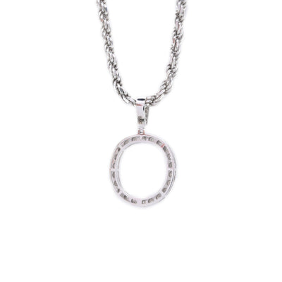925 Silver Natural 0.15 CTW Diamond Initial Alphabet "O" Pendant 2g Unisex Charm - Elite Jewelers - Charms & Pendants