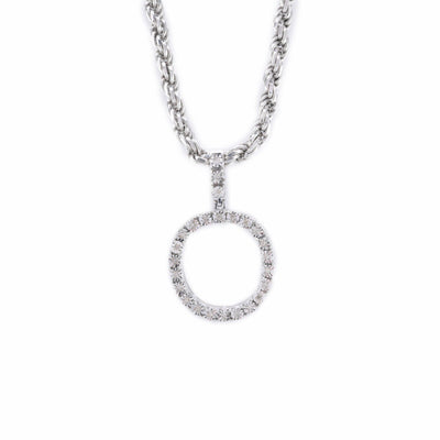 925 Silver Natural 0.15 CTW Diamond Initial Alphabet "O" Pendant 2g Unisex Charm - Elite Jewelers - Charms & Pendants