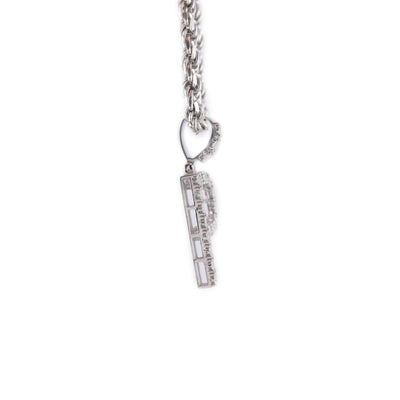 925 Silver Natural 0.15 CTW Diamond Initial Alphabet "P" Pendant 2g Unisex Charm - Elite Jewelers - Charms & Pendants