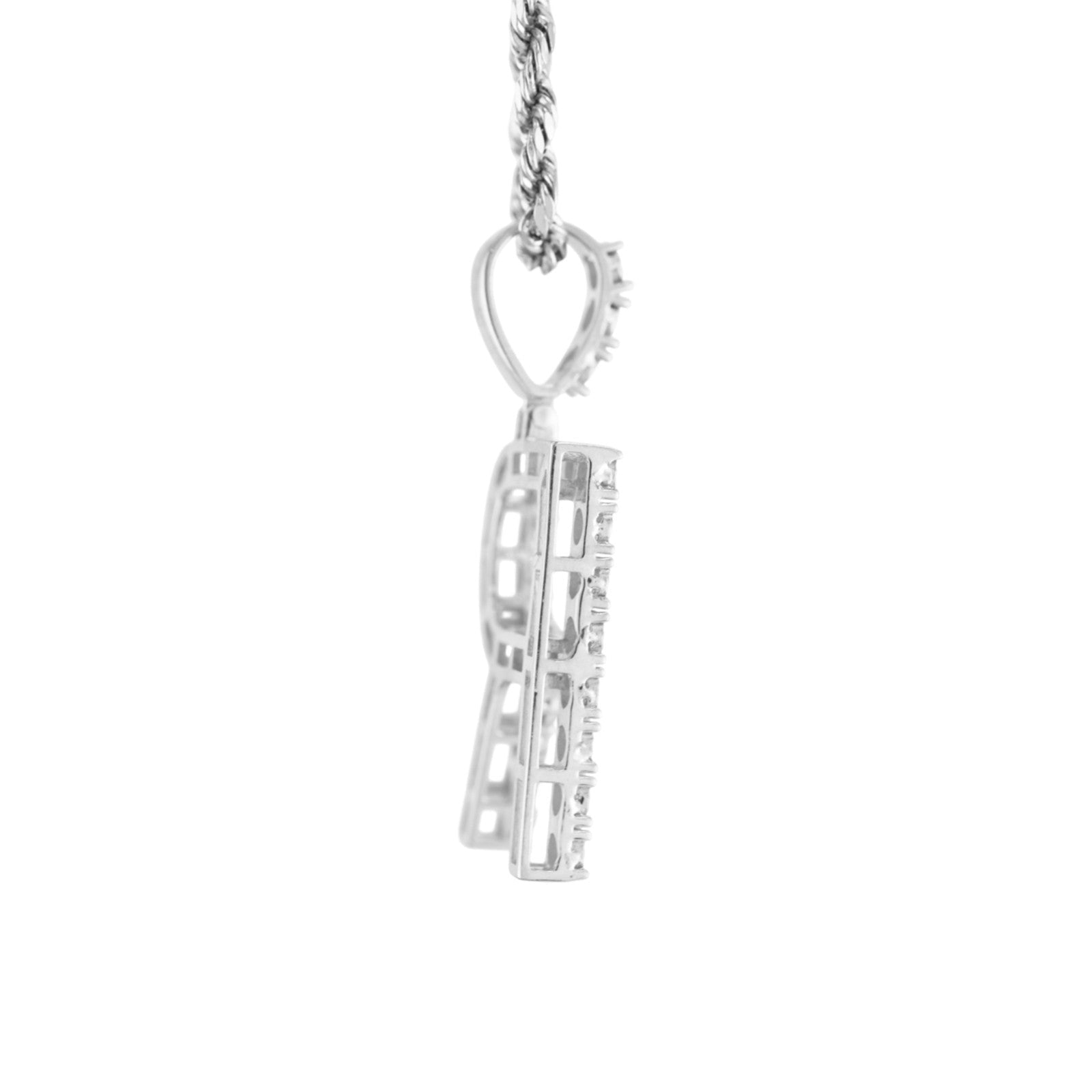 925 Silver Natural 0.15 CTW Diamond Initial Alphabet "R" Pendant 2g Unisex Charm - Elite Jewelers - Charms & Pendants
