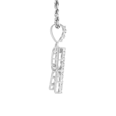 925 Silver Natural 0.15 CTW Diamond Initial Alphabet "R" Pendant 2g Unisex Charm - Elite Jewelers - Charms & Pendants