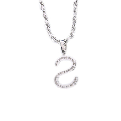 925 Silver Natural 0.15 CTW Diamond Initial Alphabet "S" Pendant 2g Unisex Charm - Elite Jewelers - Charms & Pendants