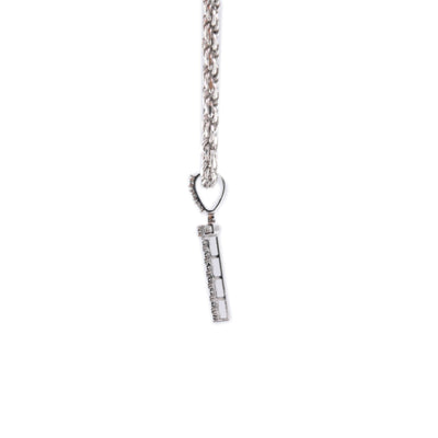 925 Silver Natural 0.15 CTW Diamond Initial Alphabet "T" Pendant 2g Unisex Charm - Elite Jewelers - Charms & Pendants