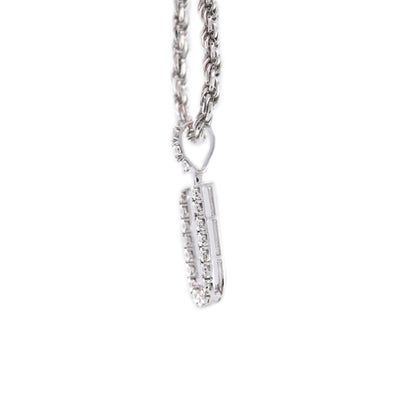 925 Silver Natural 0.15 CTW Diamond Initial Alphabet "U" Pendant 2g Unisex Charm - Elite Jewelers - Charms & Pendants