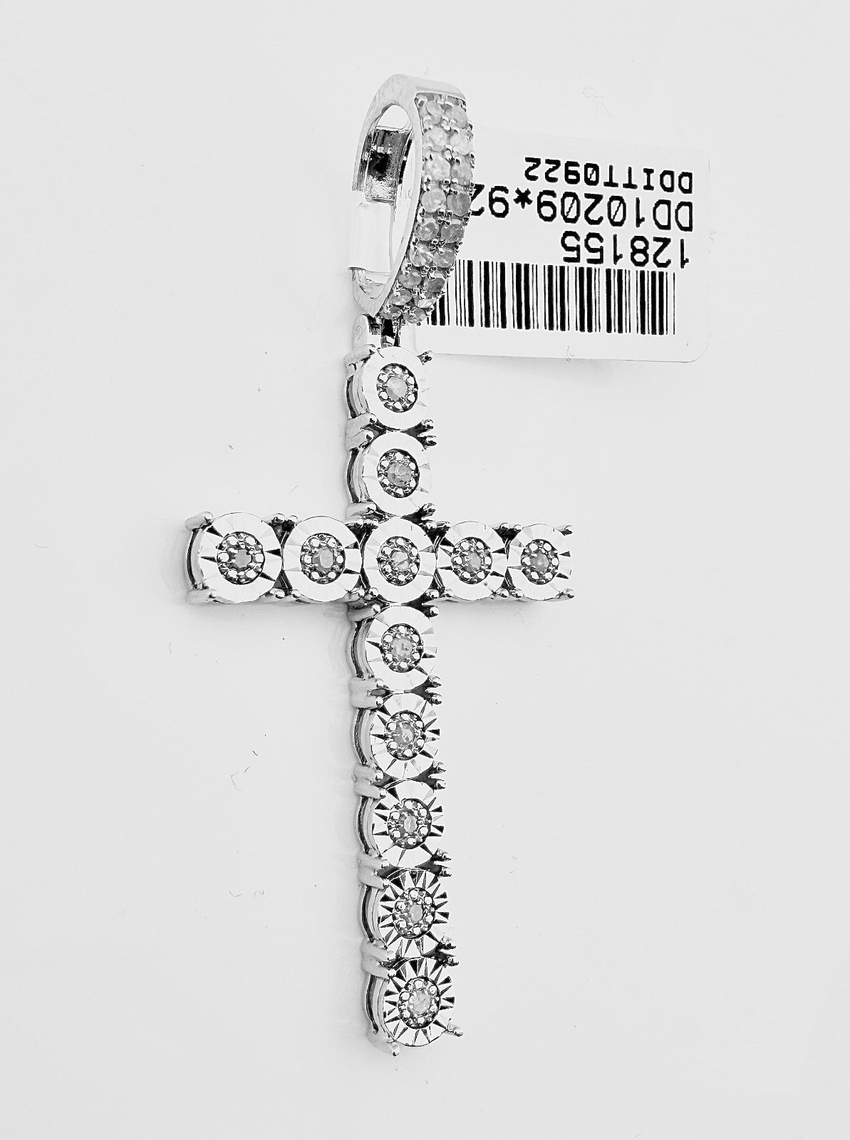925 Silver Natural 0.35 CTW Diamond Cross Pendant 2.7 grams Unisex Charm - Elite Jewelers - Charms & Pendants