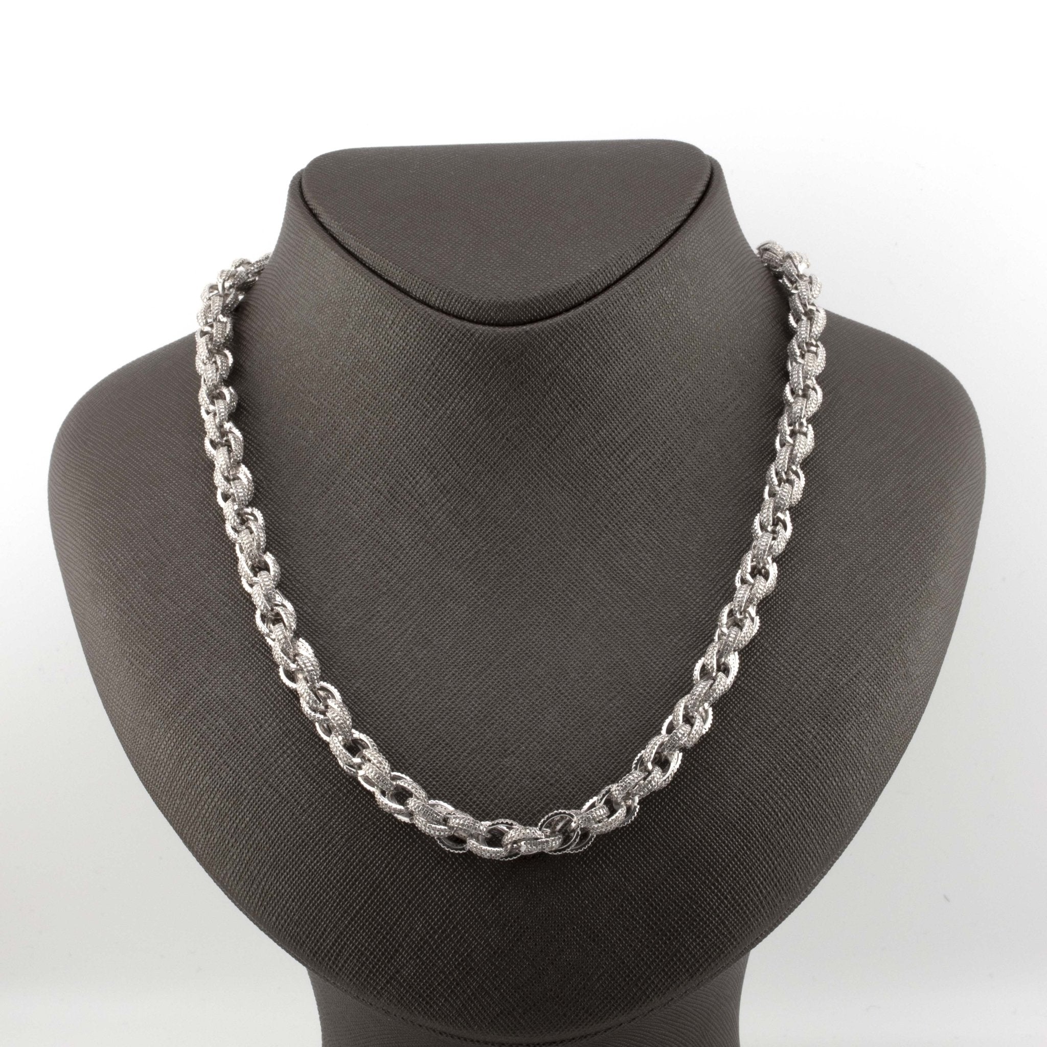 925 Silver Natural Diamond Rope Chain - Elite Jewelers - Necklaces & Chains