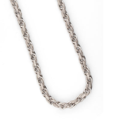 925 Silver Natural Diamond Rope Chain - Elite Jewelers - Necklaces & Chains