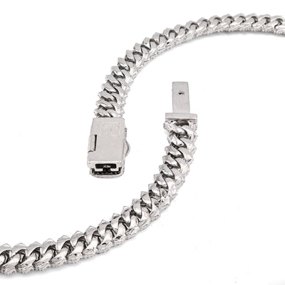925 Snake Cuban Link 6MM Chain 7.7CT Natural Diamond 21" Men Women Necklace - Elite Jewelers - Necklaces