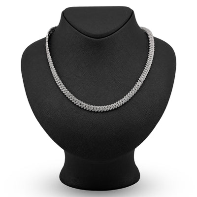 925 Snake Cuban Link 6MM Chain 7.7CT Natural Diamond 21" Men Women Necklace - Elite Jewelers - Necklaces