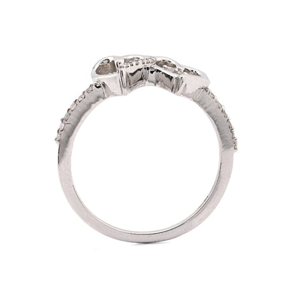 925 SS 0.125 CT Natural Diamond Dual Heart Women Beautiful Ring - Elite Jewelers - Rings