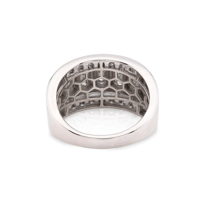 925 SS 0.25 CT Natural Diamond Illusion Rectangular Men Ring 13.8MM - Elite Jewelers - Rings