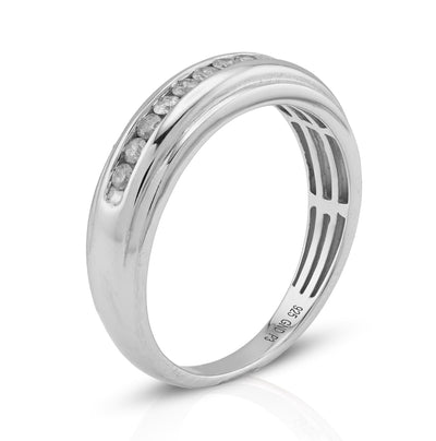 925 SS 0.33CT Natural Diamond Single Row Centre Men Band - Elite Jewelers - Rings