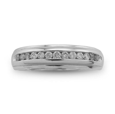 925 SS 0.33CT Natural Diamond Single Row Centre Men Band - Elite Jewelers - Rings