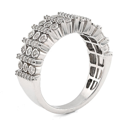 925 SS 0.75CT Multi - Column Illusion Natural Diamond Men Band - Elite Jewelers - Rings
