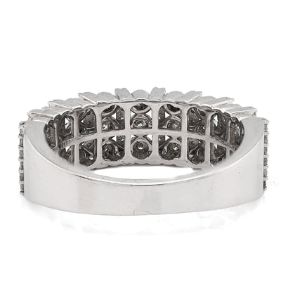 925 SS 0.75CT Multi - Column Illusion Natural Diamond Men Band - Elite Jewelers - Rings