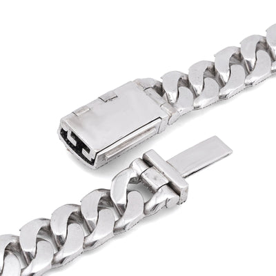 925 SS 15MM Natural Diamond 23CT Snake Cuban Link Chain 24" Men Necklace - Elite Jewelers-Necklaces