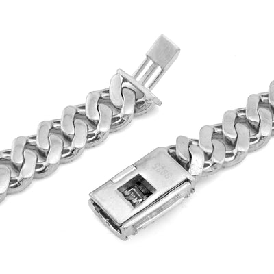 925 SS 16.25CT Natural Diamond Baguette Cuban Link 12MM Men Chain 22" Necklace - Elite Jewelers-Necklaces