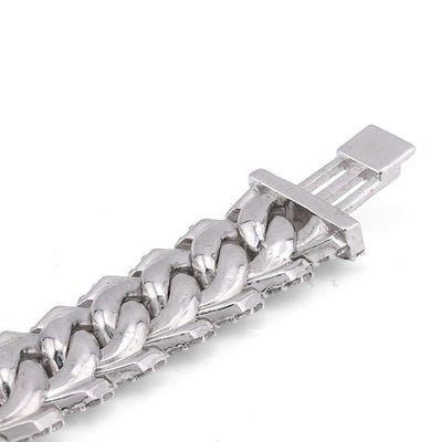 925 SS 18.45CT Snake Cuban 12MM Lab Diamond 8" Men Bracelet - Elite Jewelers-Bracelets