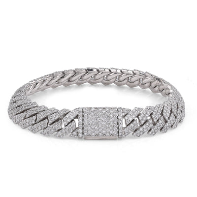 925 SS 18.45CT Snake Cuban 12MM Lab Diamond 8" Men Bracelet - Elite Jewelers-Bracelets
