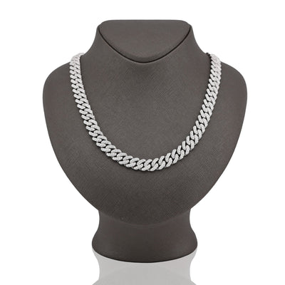 925 SS 20.61CT Lab Diamond 11MM Curb Cuban Link Chain 21" Men Necklace - Elite Jewelers - Necklaces