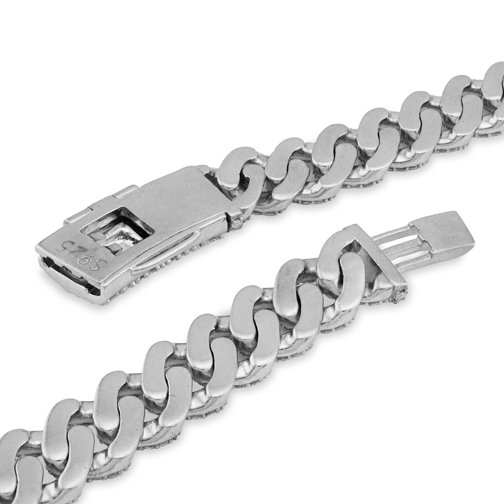 925 SS 20.61CT Lab Diamond 11MM Curb Cuban Link Chain 21" Men Necklace - Elite Jewelers - Necklaces