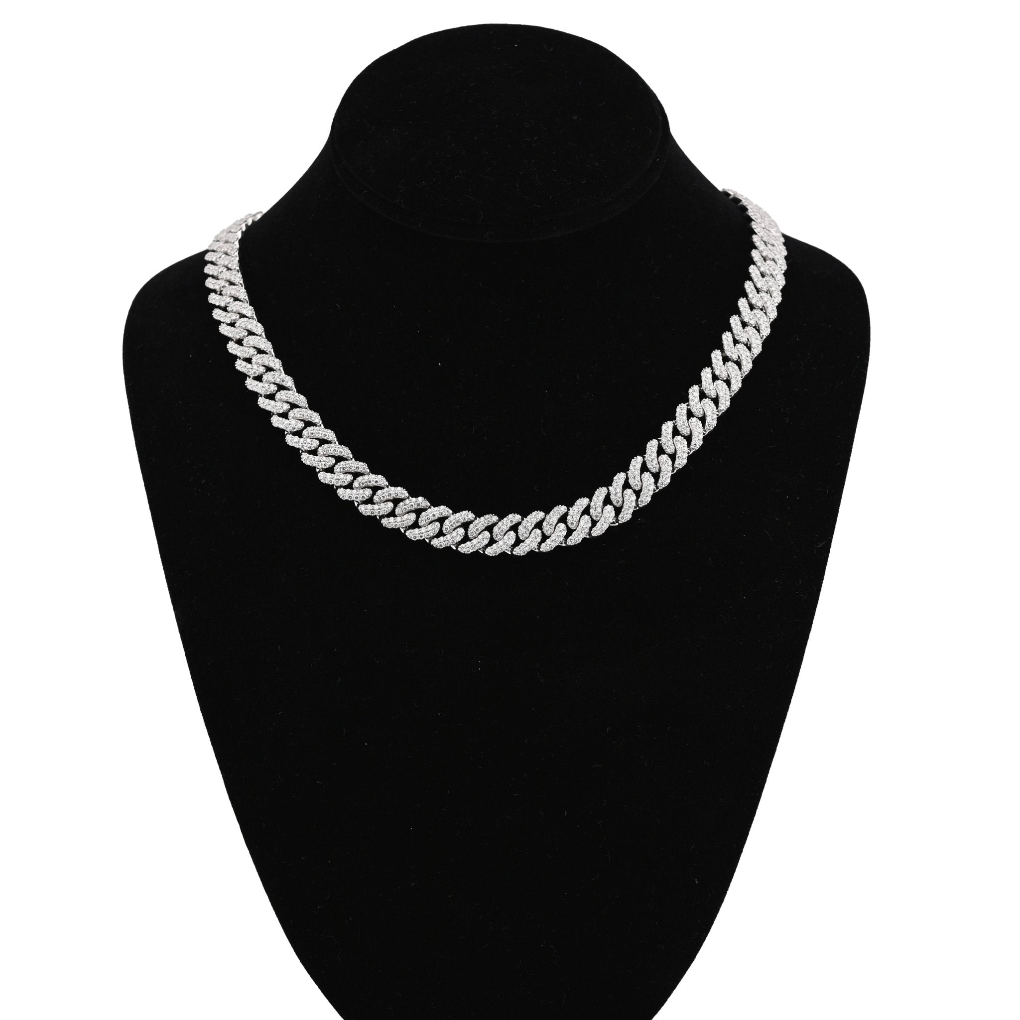 925 SS 20.61CT Lab Diamond 11MM Curb Cuban Link Chain 21" Men Necklace - Elite Jewelers - Necklaces