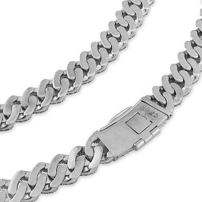 925 SS 20.61CT Lab Diamond 11MM Curb Cuban Link Chain 21" Men Necklace - Elite Jewelers - Necklaces