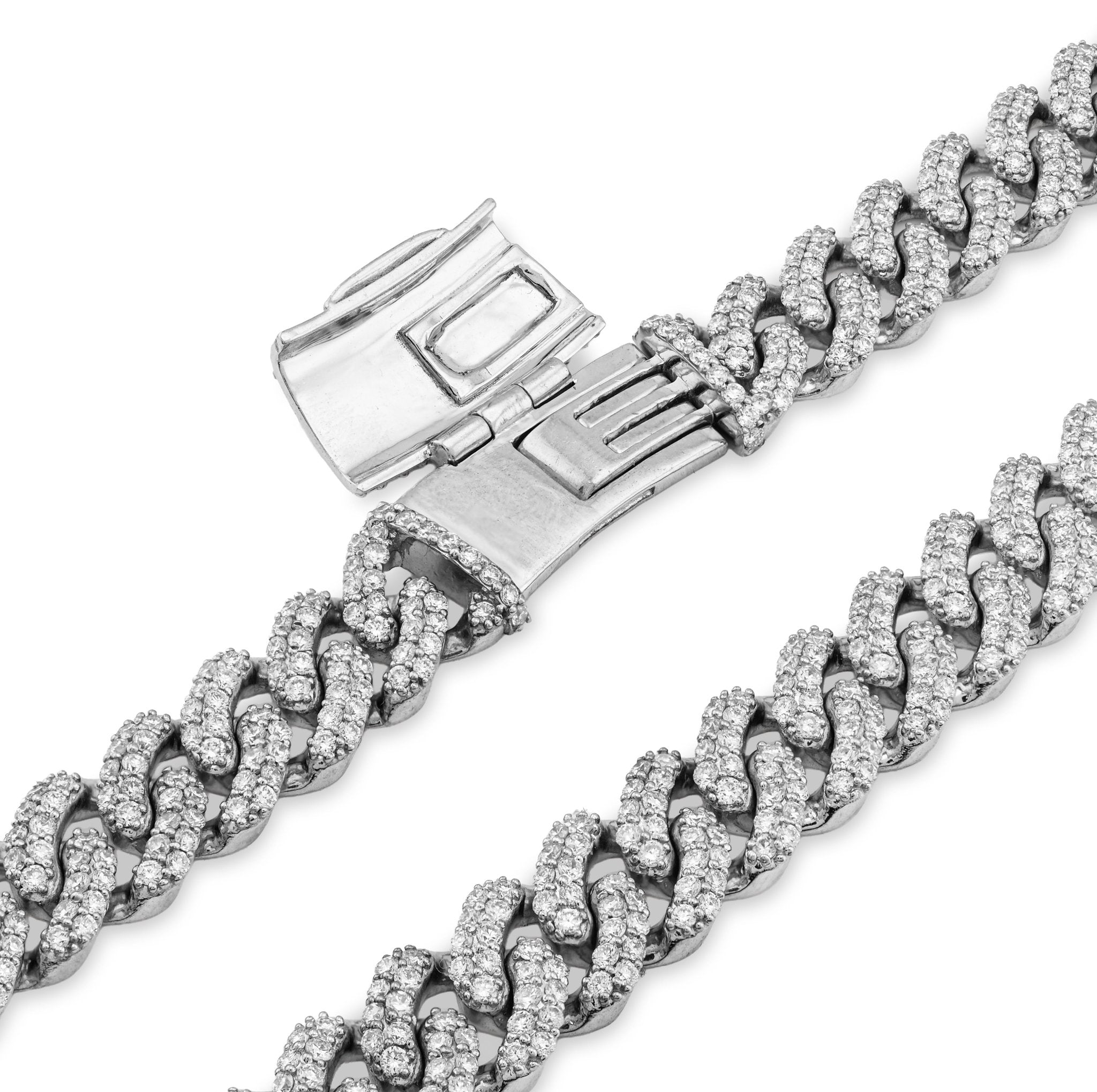 925 SS 20.61CT Lab Diamond 11MM Curb Cuban Link Chain 21" Men Necklace - Elite Jewelers - Necklaces
