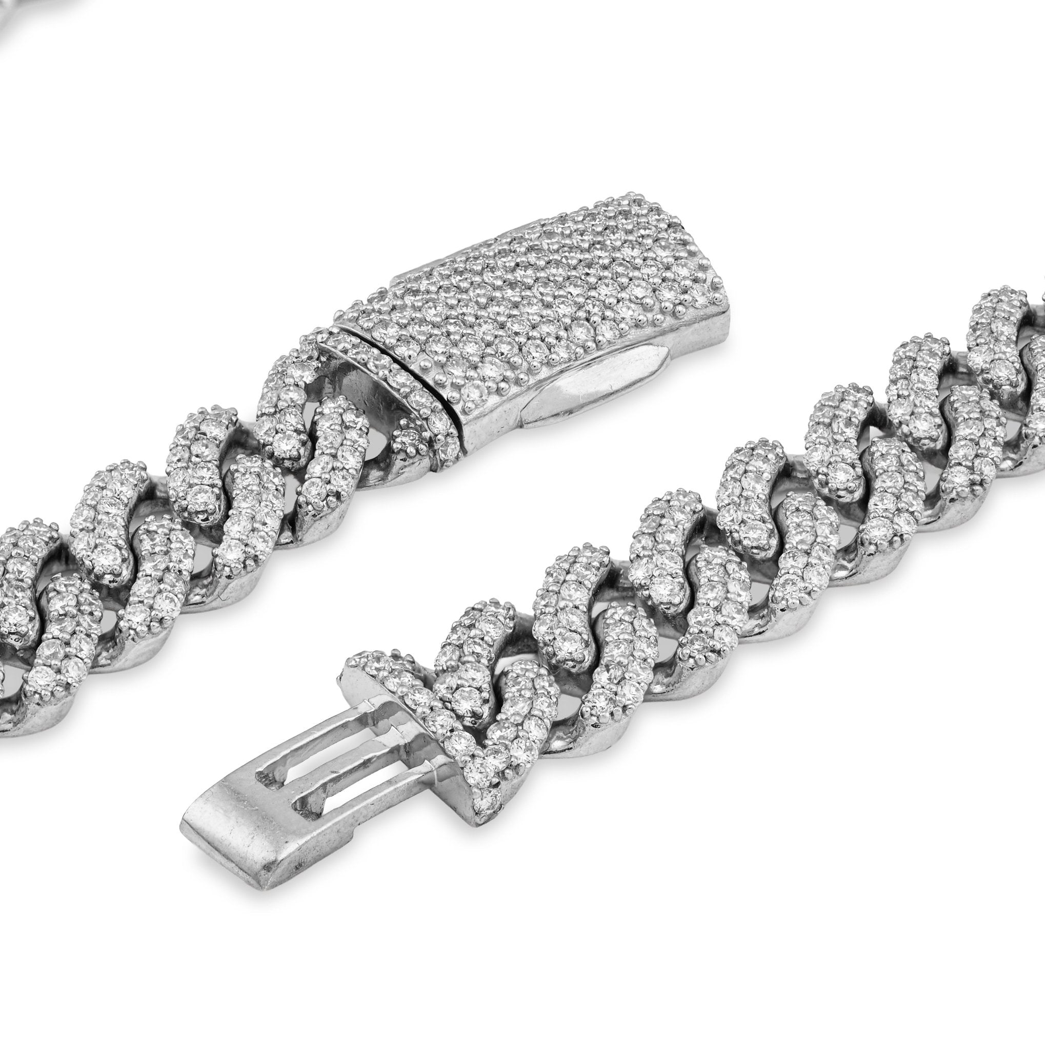 925 SS 20.61CT Lab Diamond 11MM Curb Cuban Link Chain 21" Men Necklace - Elite Jewelers - Necklaces