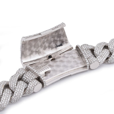 925 SS 20MM 76.45CT Cuban Link 447.2 Grams Lab Dimaond 22" Men Chain - Elite Jewelers-Necklaces