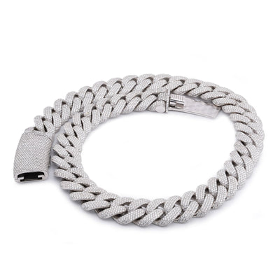 925 SS 20MM 76.45CT Cuban Link 447.2 Grams Lab Dimaond 22" Men Chain - Elite Jewelers-Necklaces