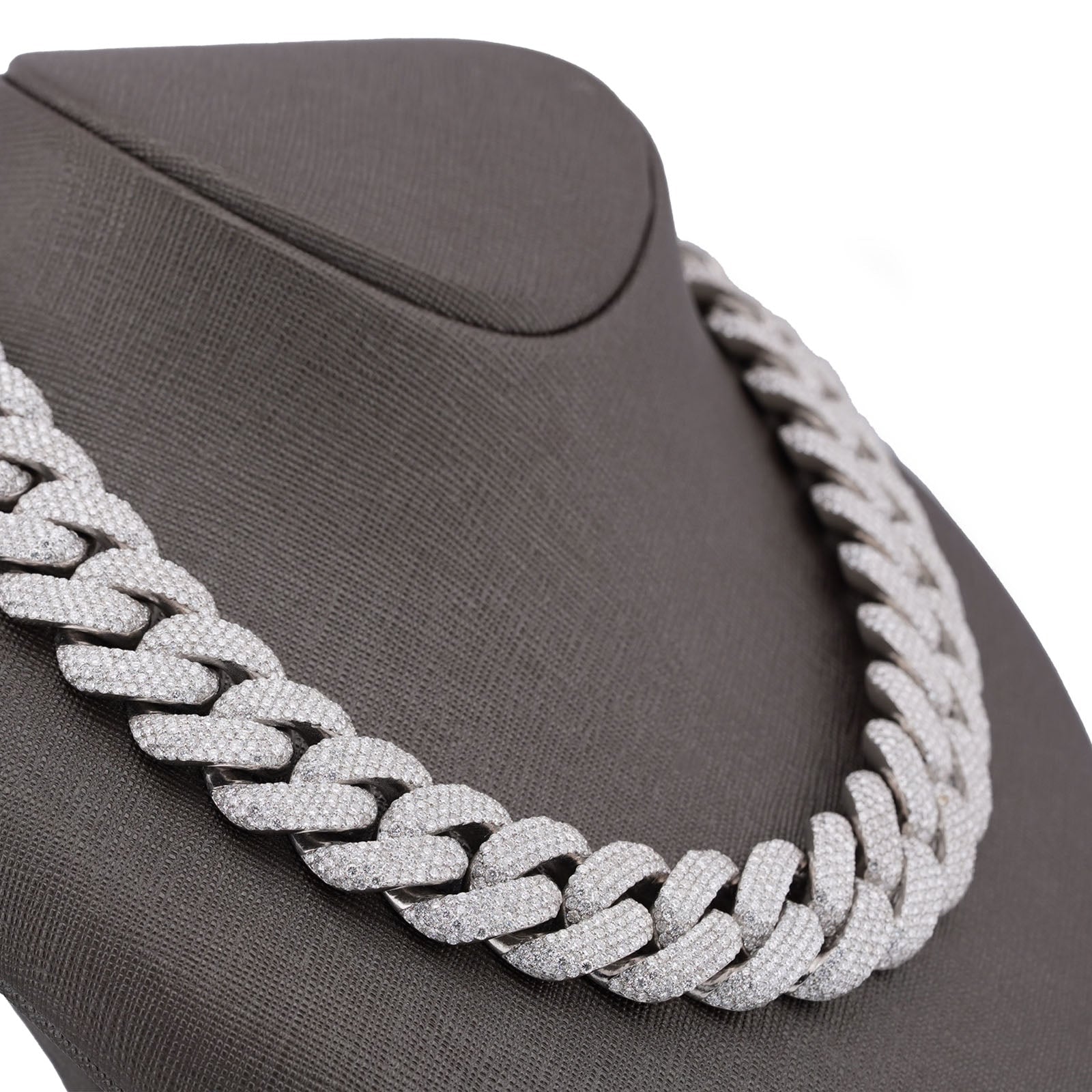 925 SS 20MM 76.45CT Cuban Link 447.2 Grams Lab Dimaond 22" Men Chain - Elite Jewelers-Necklaces