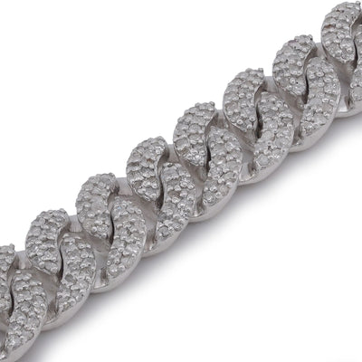 925 SS 2.625CT Natural Diamond Cuban Link 6MM 8" Men Women Bracelet - Elite Jewelers-Bracelets