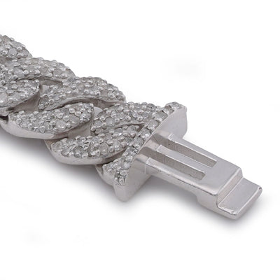 925 SS 2.625CT Natural Diamond Cuban Link 6MM 8" Men Women Bracelet - Elite Jewelers-Bracelets