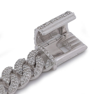 925 SS 2.625CT Natural Diamond Cuban Link 6MM 8" Men Women Bracelet - Elite Jewelers-Bracelets
