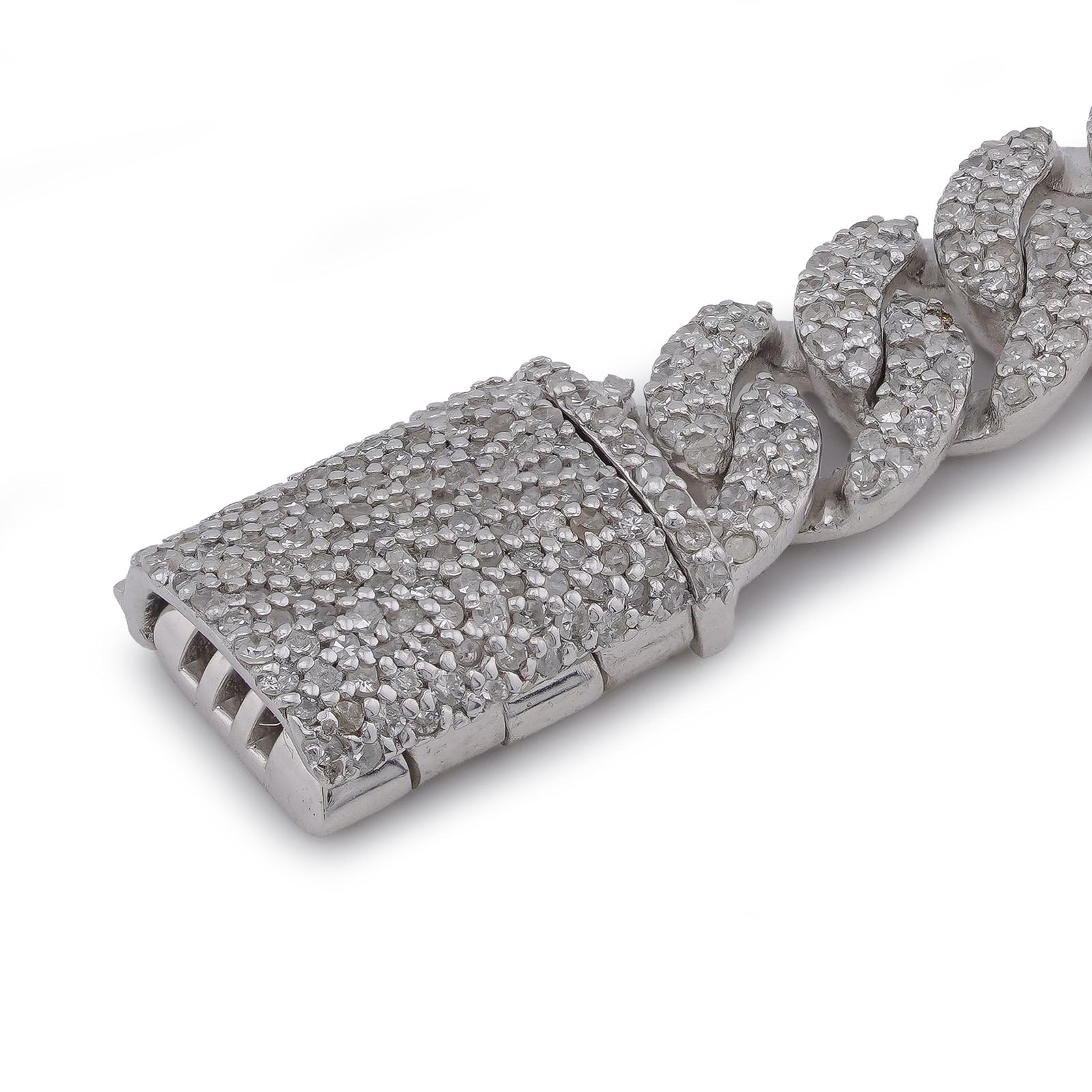 925 SS 2.625CT Natural Diamond Cuban Link 6MM 8" Men Women Bracelet - Elite Jewelers-Bracelets
