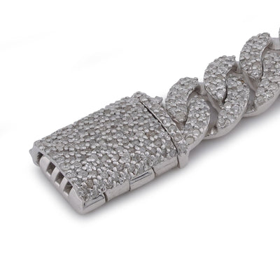 925 SS 2.625CT Natural Diamond Cuban Link 6MM 8" Men Women Bracelet - Elite Jewelers-Bracelets