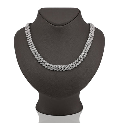 925 SS 26.45CT Lab Diamond 11MM Snake Cuban Link Men Chain 21" Necklace - Elite Jewelers - Necklaces