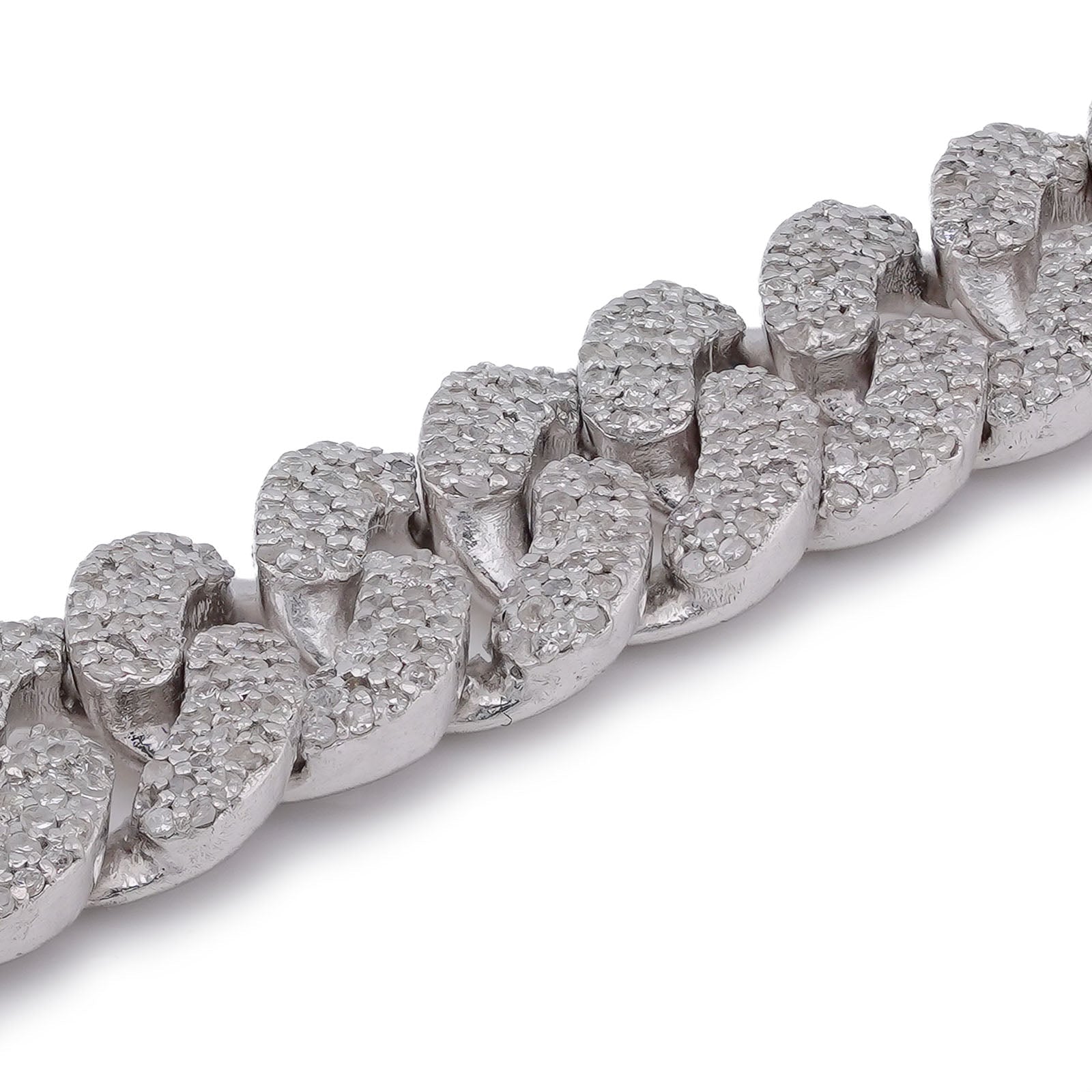 925 SS 3.625CT Natural Diamond 8MM Round Cuban Link Men Women 8" Bracelet - Elite Jewelers-Bracelets