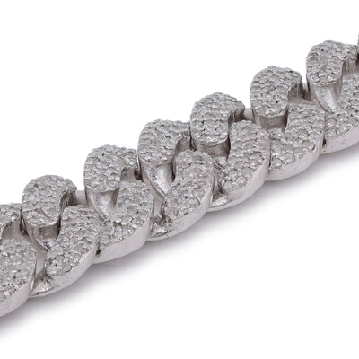 925 SS 3.625CT Natural Diamond 8MM Round Cuban Link Men Women 8" Bracelet - Elite Jewelers-Bracelets