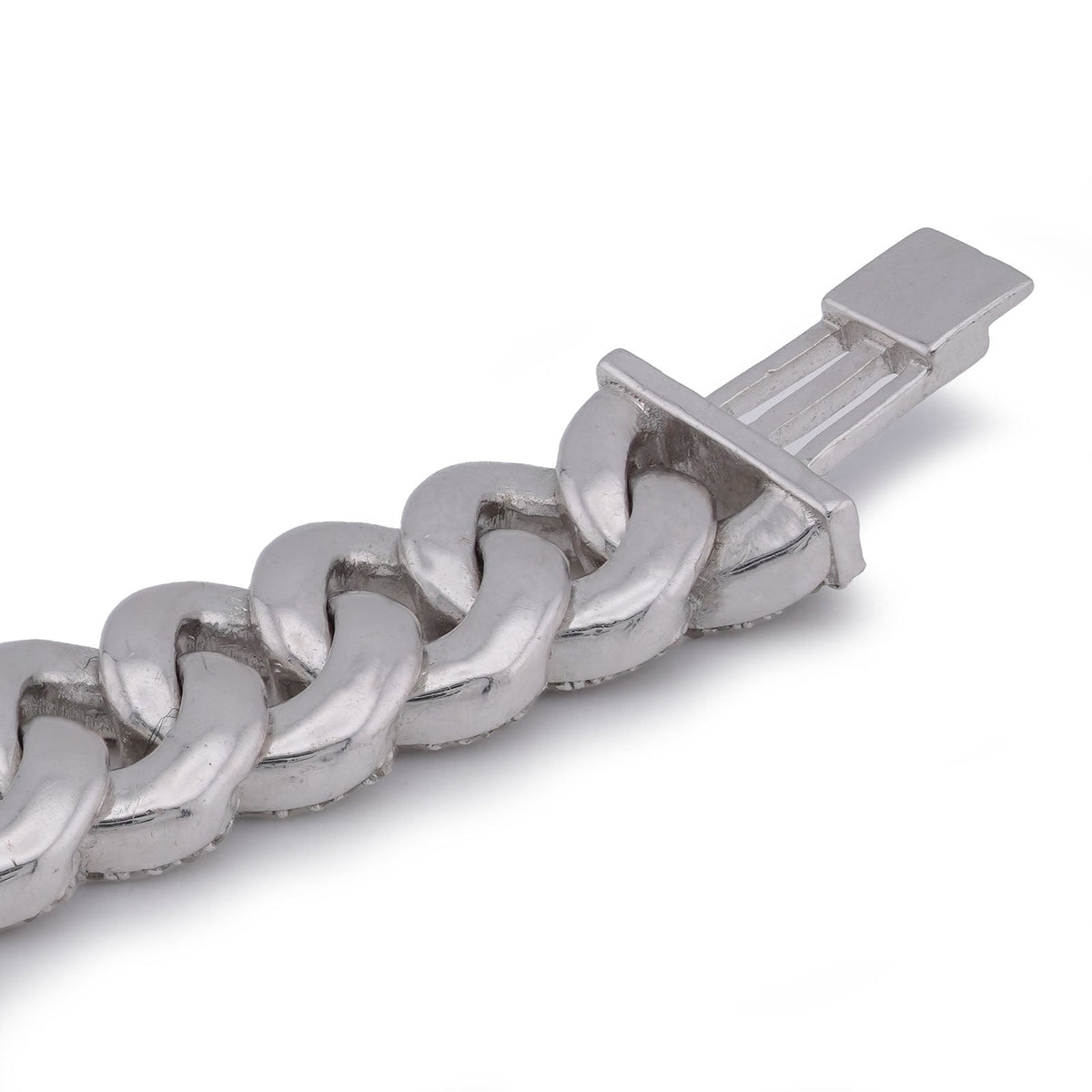 925 SS 3.625CT Natural Diamond 8MM Round Cuban Link Men Women 8" Bracelet - Elite Jewelers-Bracelets
