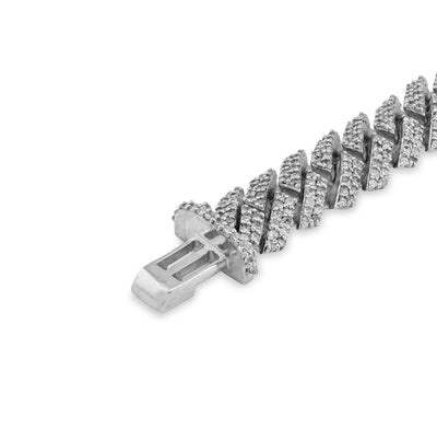 925 SS 3.83CT Snake Cuban Link 8.5MM Natural Diamond Men 8" Bracelet - Elite Jewelers - Bracelets