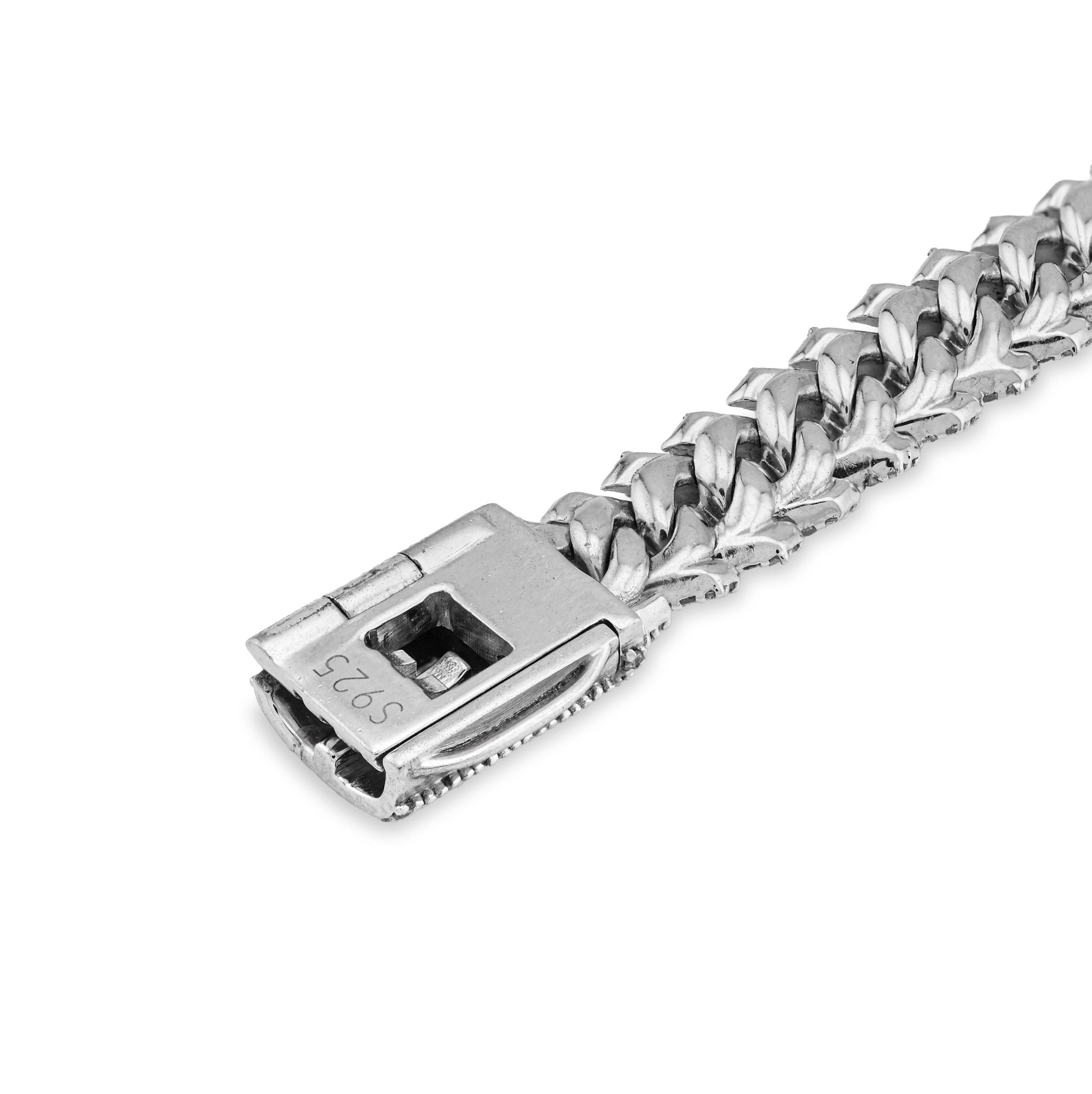 925 SS 3.83CT Snake Cuban Link 8.5MM Natural Diamond Men 8" Bracelet - Elite Jewelers - Bracelets