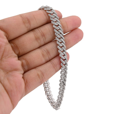 925 SS 3.83CT Snake Cuban Link 8.5MM Natural Diamond Men 8" Bracelet - Elite Jewelers - Bracelets