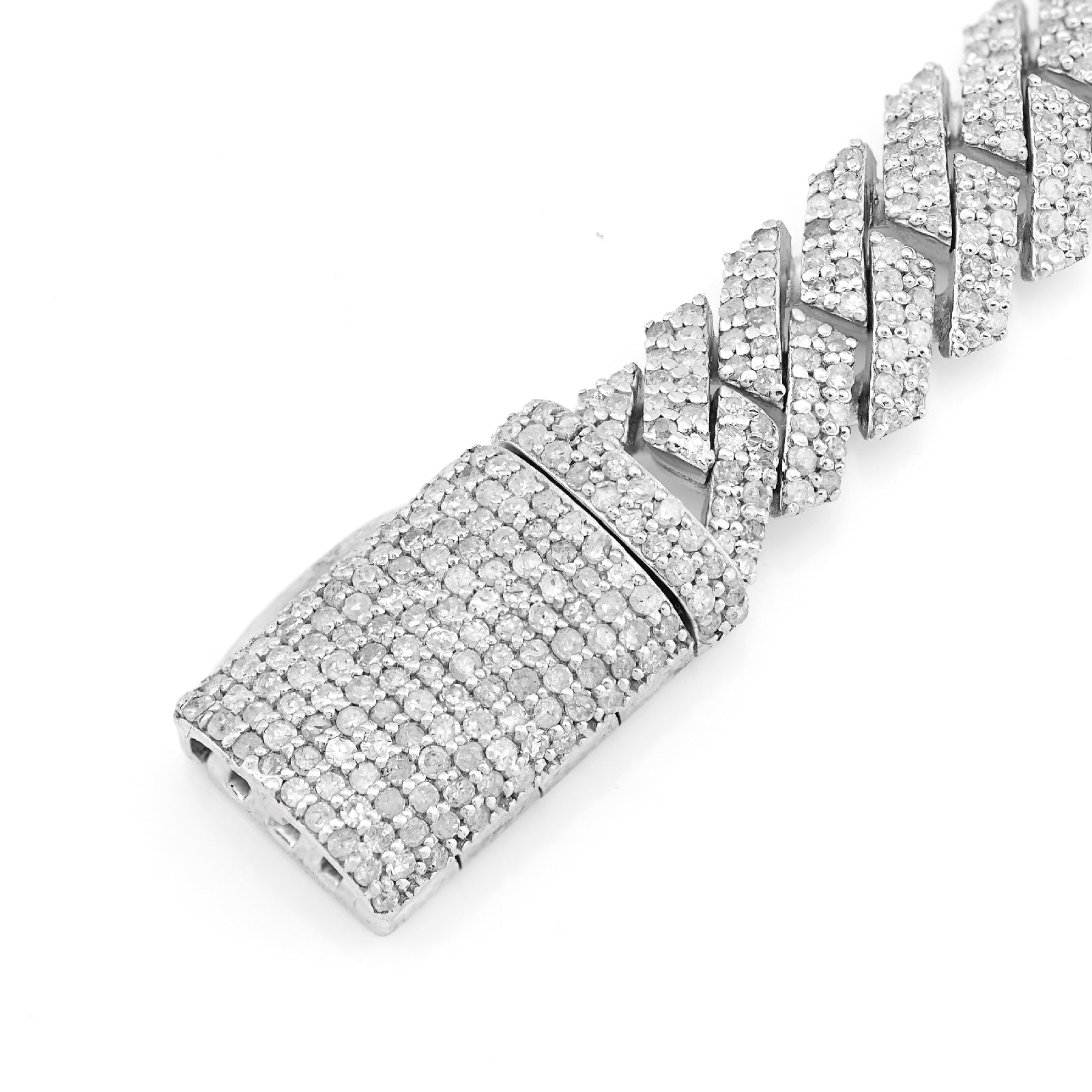925 SS 4.2CT Natural Diamond Snake Cuban Link 8MM Mens 8" Bracelet 21.9g - Elite Jewelers - Bracelets